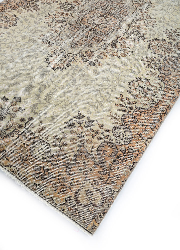 vintage gold wool hand knotted Rug - FoldShot vintage gold wool hand knotted Rug - FoldShot