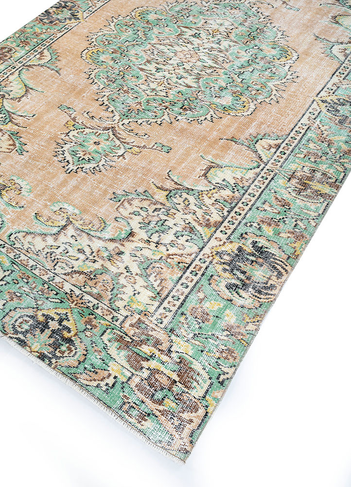 vintage green wool hand knotted Rug - FoldShot vintage green wool hand knotted Rug - FoldShot