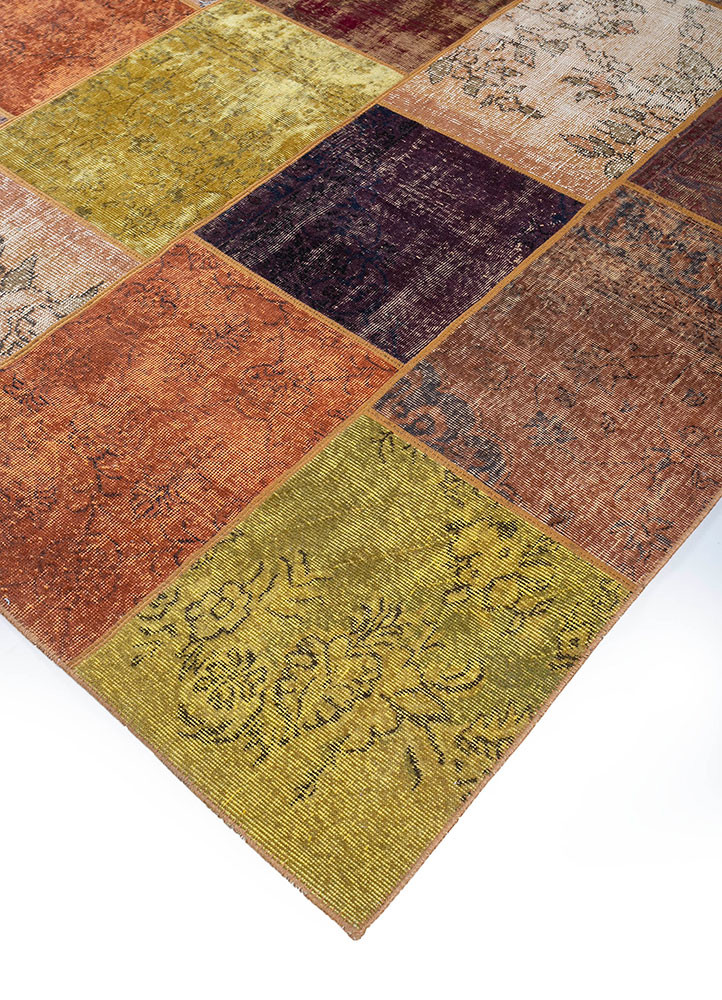 provenance red and orange wool hand knotted Rug - FoldShot provenance red and orange wool hand knotted Rug - FoldShot