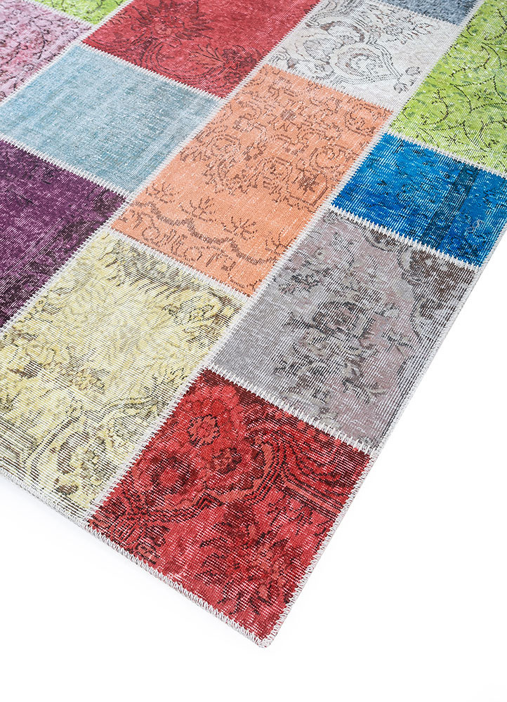 provenance red and orange wool hand knotted Rug - FoldShot