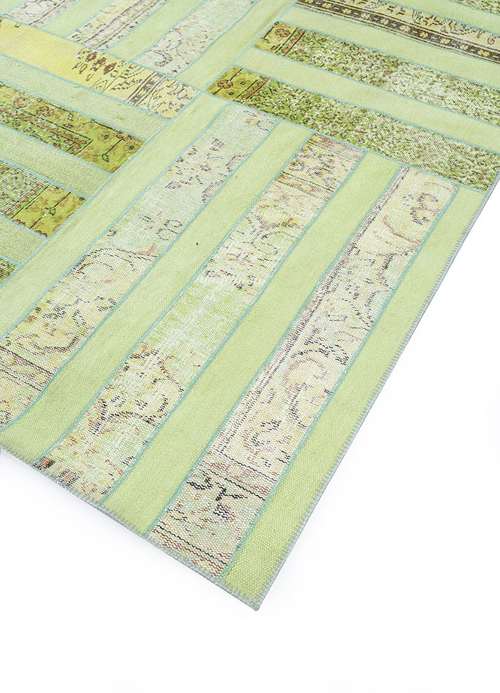 provenance green wool hand knotted Rug - FoldShot provenance green wool hand knotted Rug - FoldShot