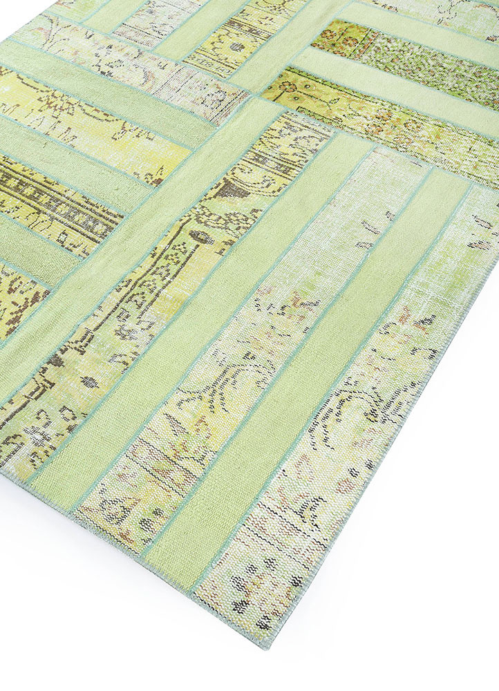 provenance green wool hand knotted Rug - FoldShot provenance green wool hand knotted Rug - FoldShot