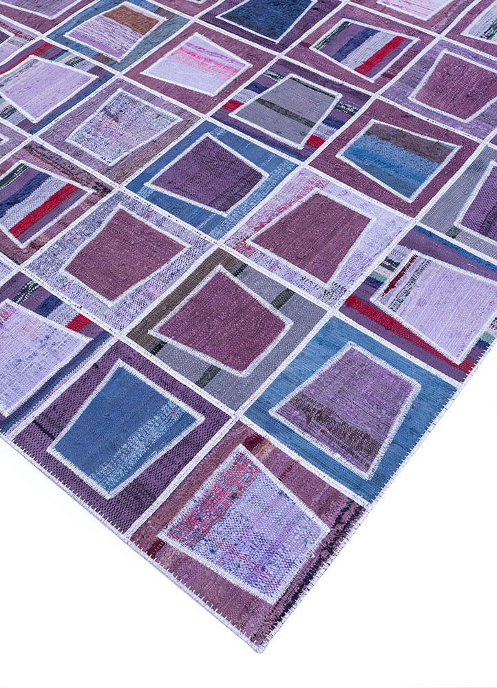 provenance pink and purple wool hand knotted Rug - FoldShot provenance pink and purple wool hand knotted Rug - FoldShot
