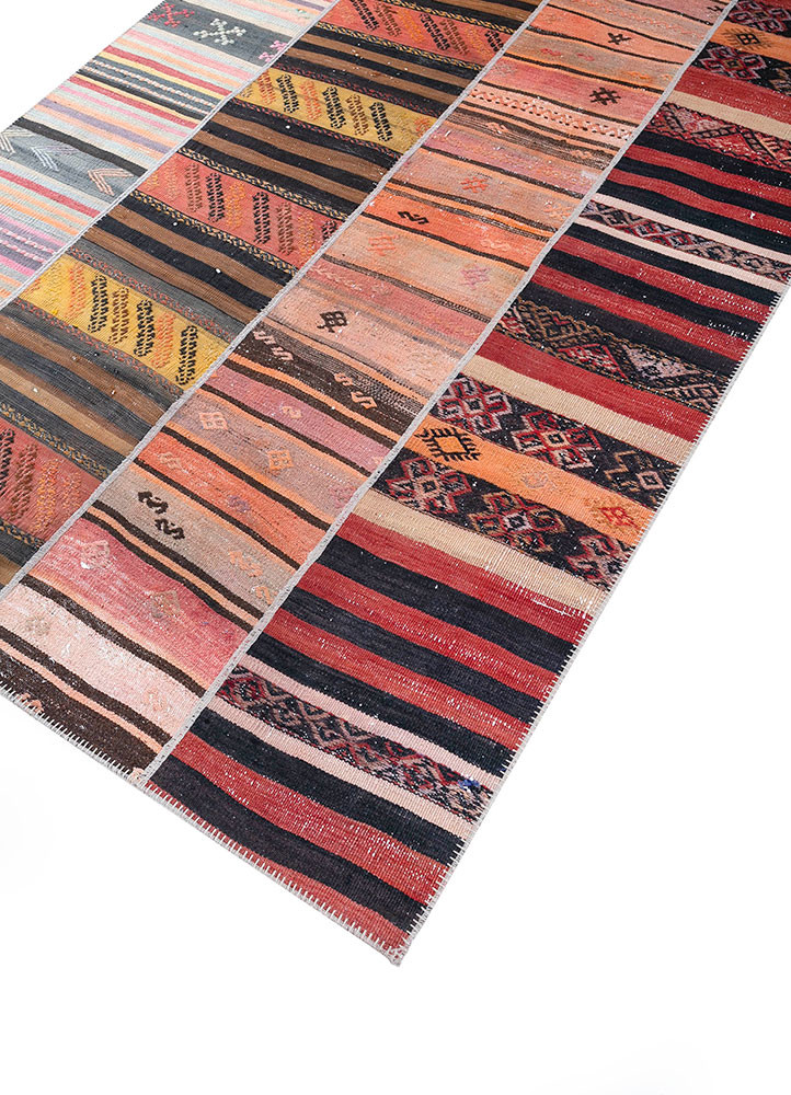 provenance red and orange wool hand knotted Rug - FoldShot provenance red and orange wool hand knotted Rug - FoldShot