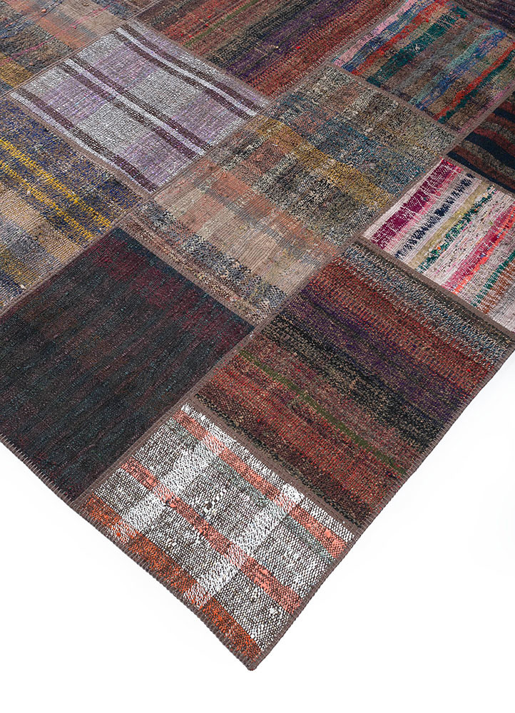 provenance beige and brown wool hand knotted Rug - FoldShot provenance beige and brown wool hand knotted Rug - FoldShot