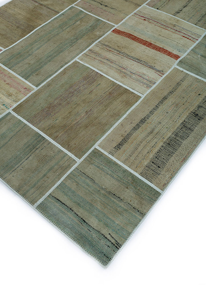provenance green wool hand knotted Rug - FoldShot provenance green wool hand knotted Rug - FoldShot
