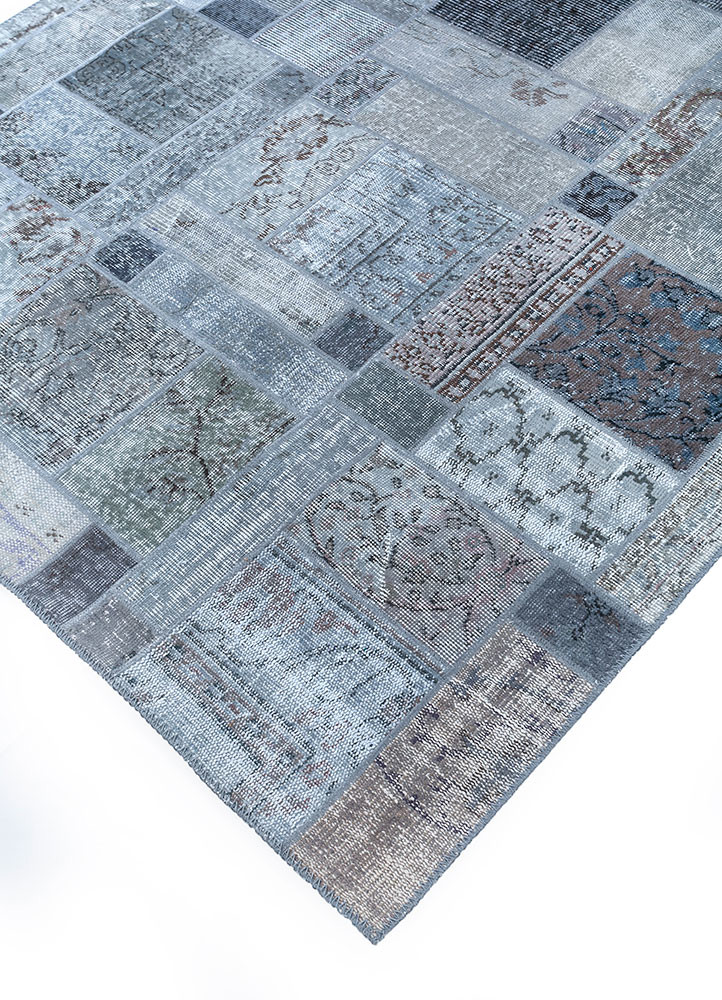 provenance grey and black wool hand knotted Rug - FoldShot provenance grey and black wool hand knotted Rug - FoldShot