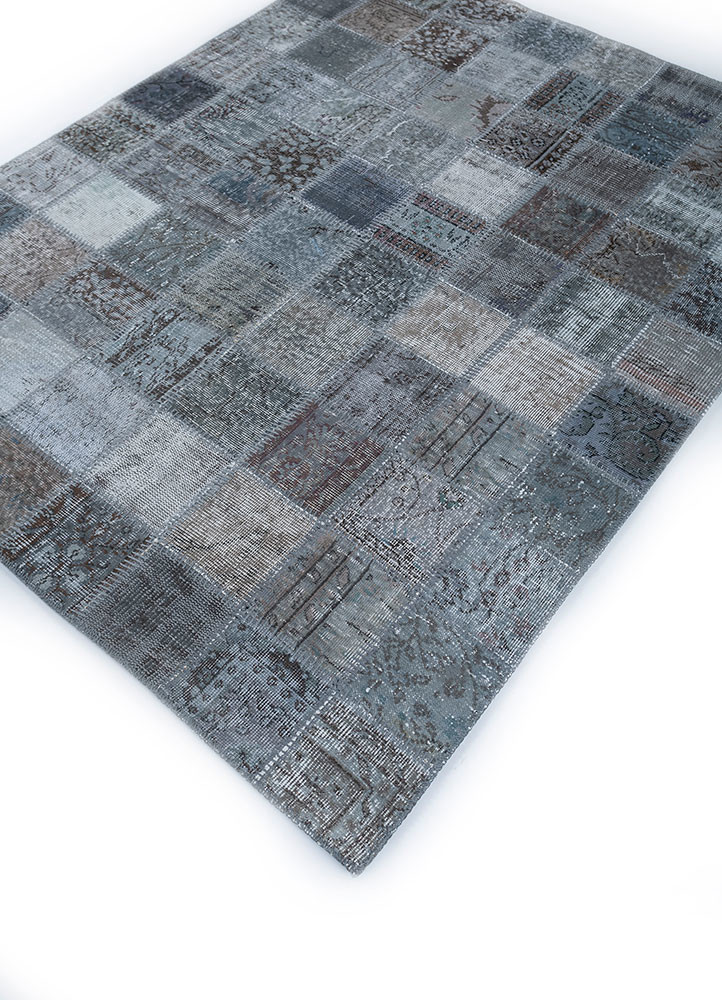 provenance grey and black wool hand knotted Rug - FoldShot provenance grey and black wool hand knotted Rug - FoldShot