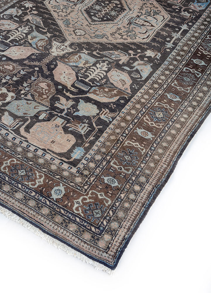 nuray grey and black wool hand knotted Rug - FoldShot nuray grey and black wool hand knotted Rug - FoldShot