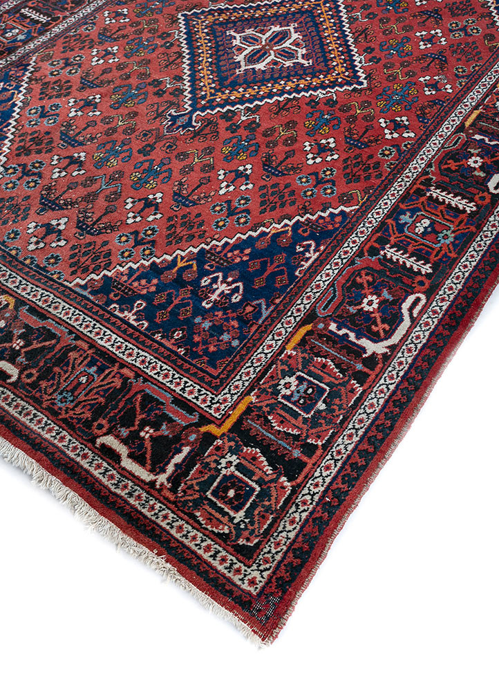 aalam red and orange wool hand knotted Rug - FoldShot
