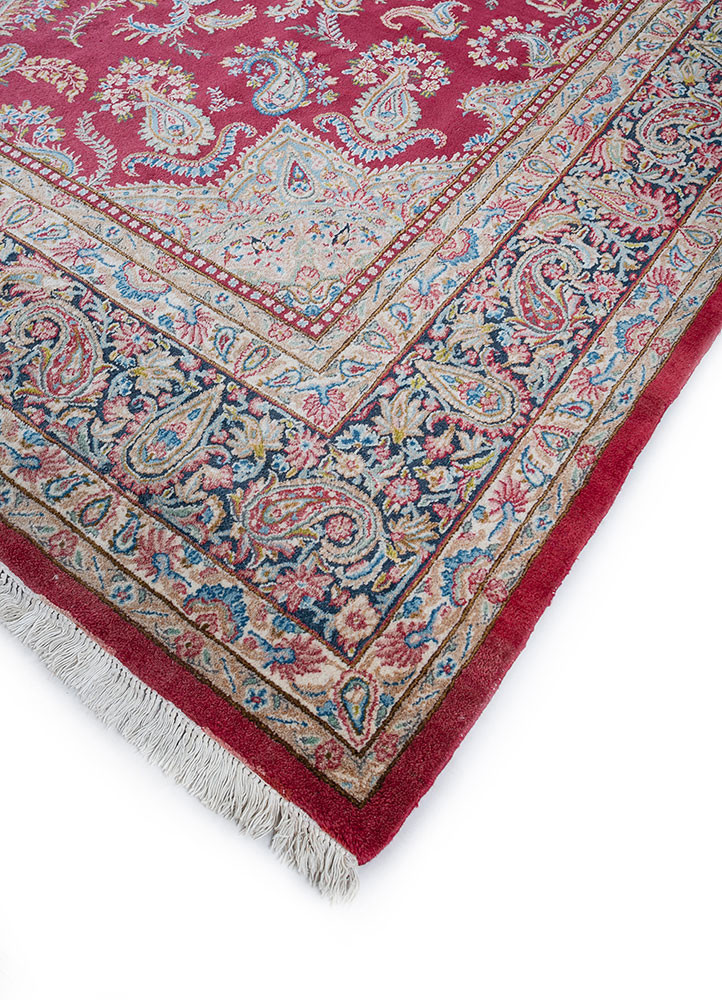 aalam red and orange wool hand knotted Rug - FoldShot aalam red and orange wool hand knotted Rug - FoldShot