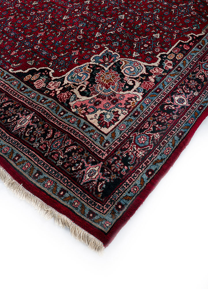 aalam red and orange wool hand knotted Rug - FoldShot