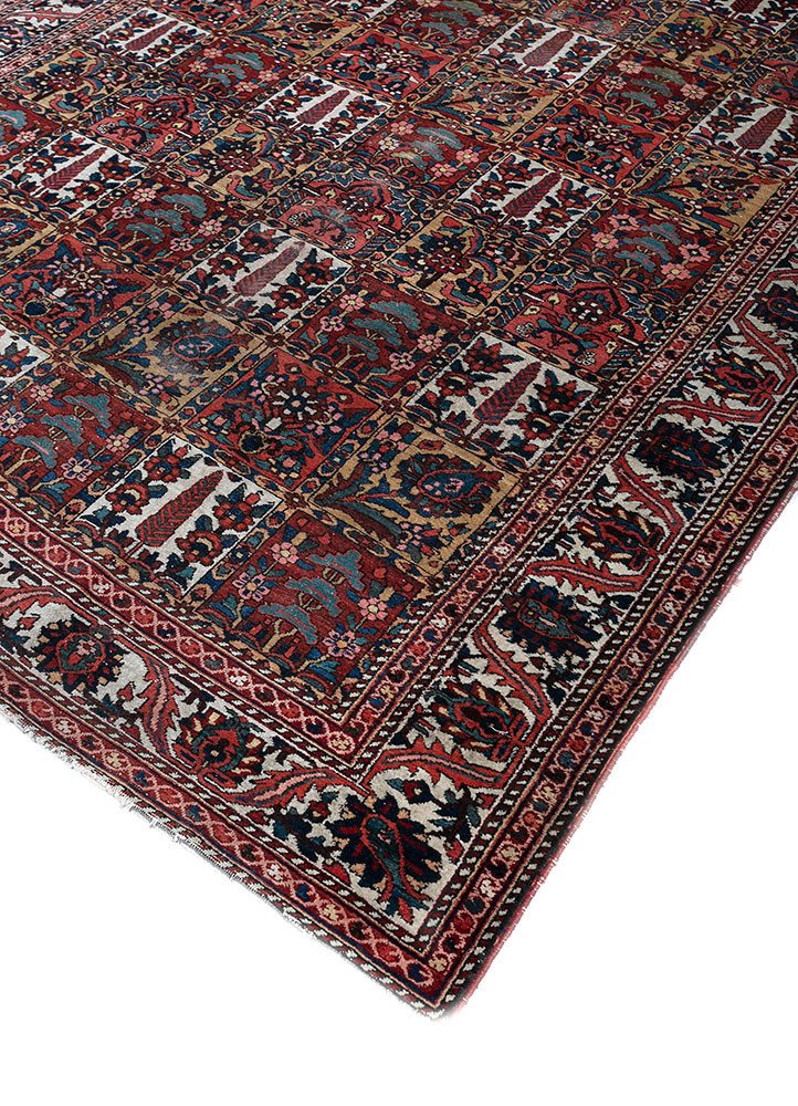 aalam red and orange wool hand knotted Rug - FoldShot aalam red and orange wool hand knotted Rug - FoldShot