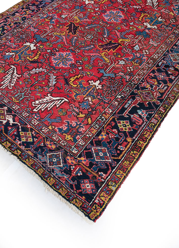 aalam red and orange wool hand knotted Rug - FoldShot aalam red and orange wool hand knotted Rug - FoldShot