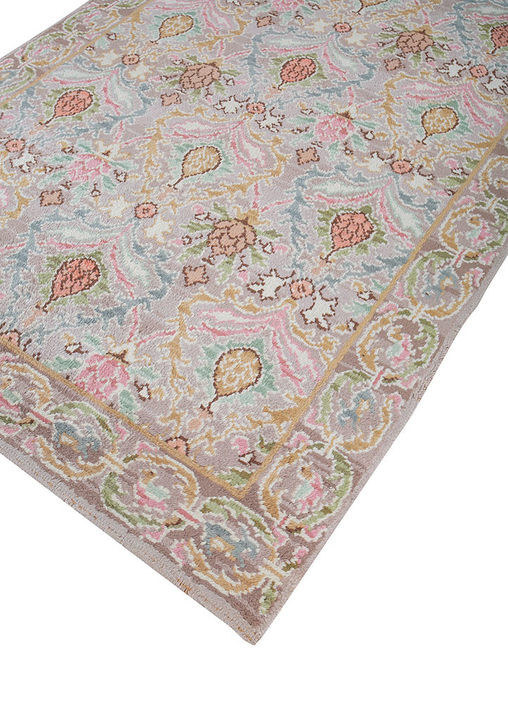 vintage pink and purple wool hand knotted Rug - FoldShot vintage pink and purple wool hand knotted Rug - FoldShot