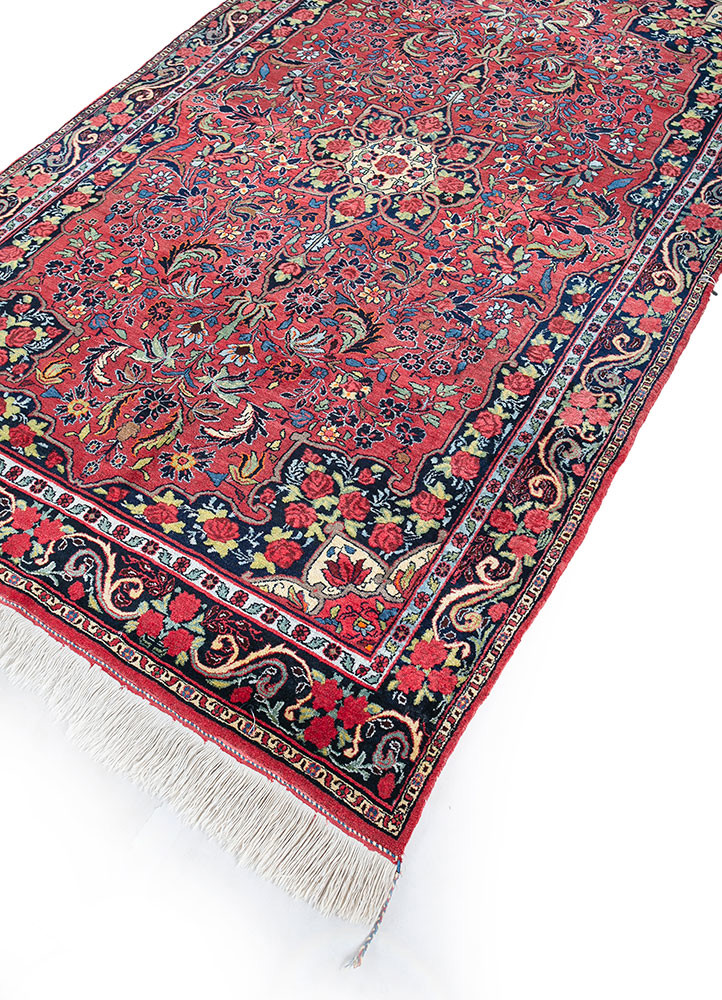 aalam red and orange wool hand knotted Rug - FoldShot aalam red and orange wool hand knotted Rug - FoldShot
