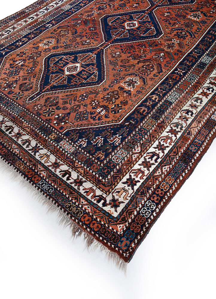nuray red and orange wool hand knotted Rug - FoldShot nuray red and orange wool hand knotted Rug - FoldShot