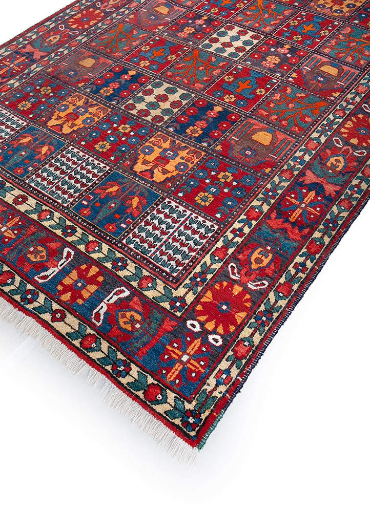aalam red and orange wool hand knotted Rug - FoldShot aalam red and orange wool hand knotted Rug - FoldShot