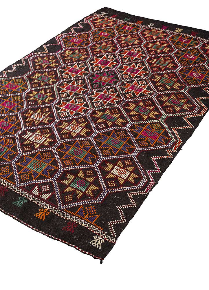 nuray grey and black wool hand knotted Rug - FoldShot