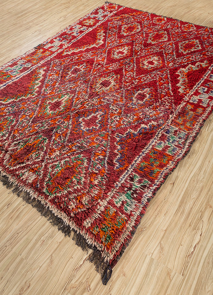 Red Red Coloured Rug Nuray Red & Orange Hand Knotted Wool Rugs-Pae-4540-Jaipur Rugs AU