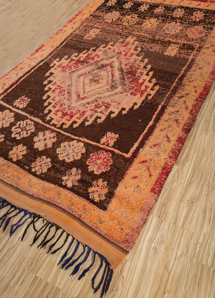 nuray beige and brown wool hand knotted Rug - FoldShot