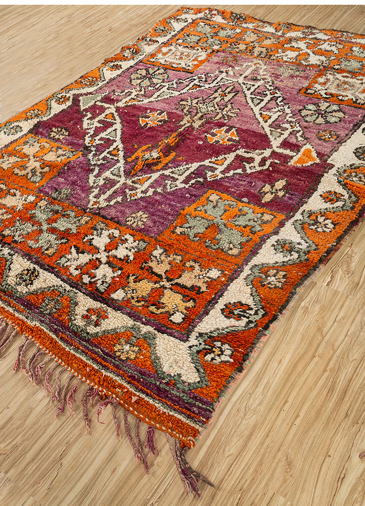 nuray red and orange wool hand knotted Rug - FoldShot nuray red and orange wool hand knotted Rug - FoldShot