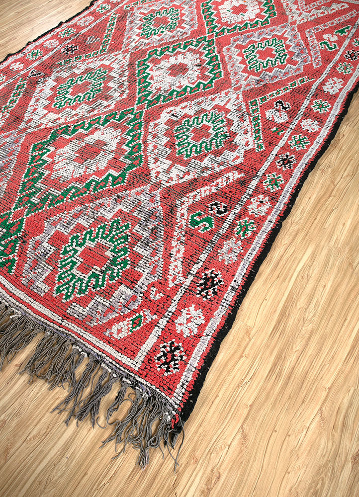 nuray red and orange wool hand knotted Rug - FoldShot nuray red and orange wool hand knotted Rug - FoldShot