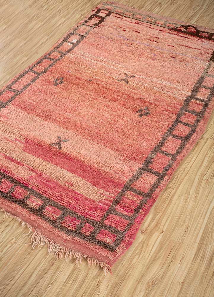 nuray red and orange wool hand knotted Rug - FoldShot