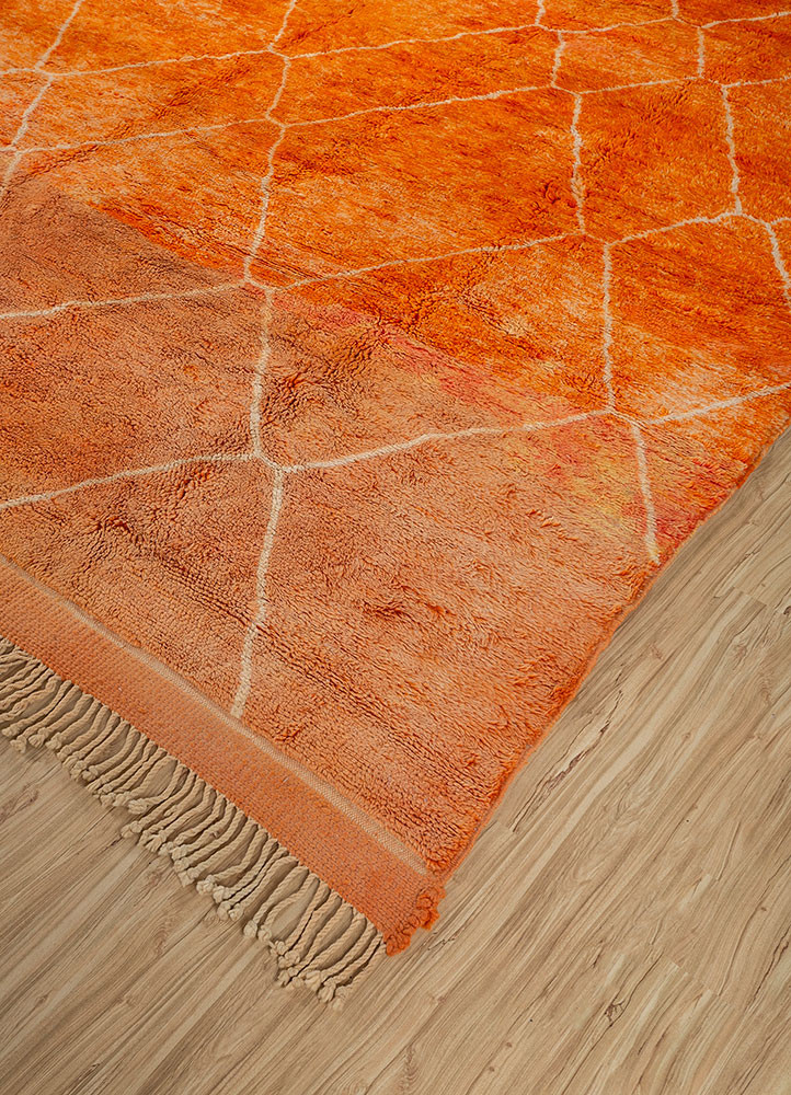 nuray red and orange wool hand knotted Rug - FoldShot nuray red and orange wool hand knotted Rug - FoldShot