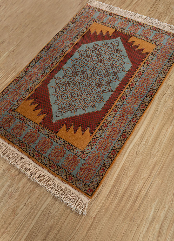 kiaan blue wool hand knotted Rug - FoldShot kiaan blue wool hand knotted Rug - FoldShot