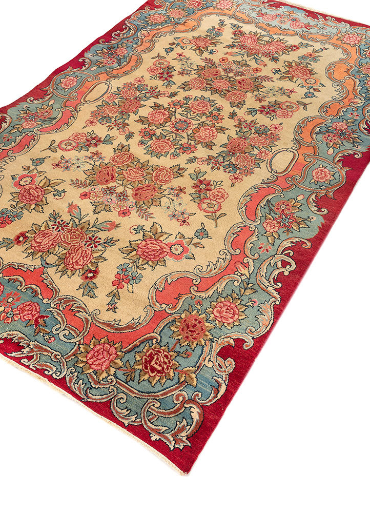 aalam gold wool hand knotted Rug - FoldShot aalam gold wool hand knotted Rug - FoldShot