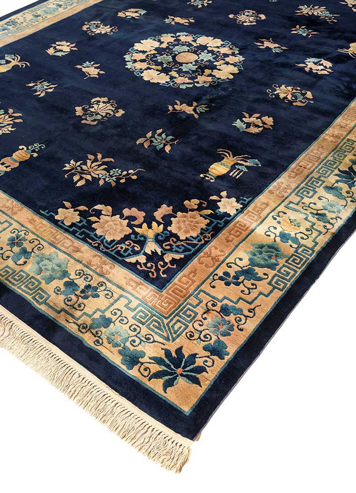 Vintage Blue Hand Knotted Wool RugsPae4943Jaipur Rugs