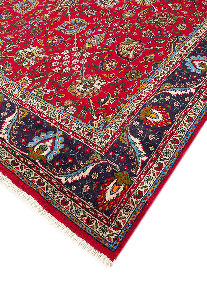 aalam red and orange wool hand knotted Rug - FoldShot aalam red and orange wool hand knotted Rug - FoldShot