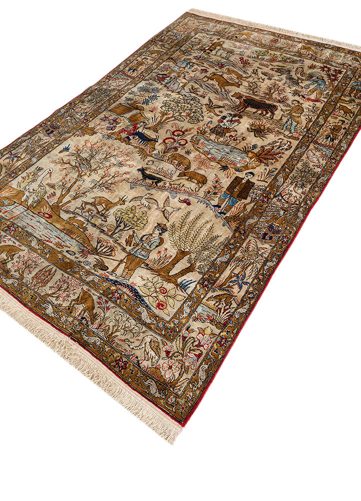gulmarg gold silk hand knotted Rug - FoldShot gulmarg gold silk hand knotted Rug - FoldShot