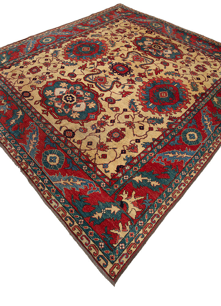 aalam gold wool hand knotted Rug - FoldShot