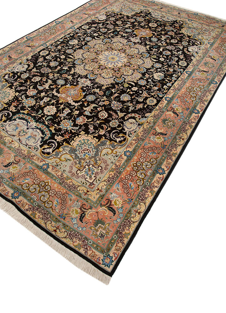 aalam grey and black wool hand knotted Rug - FoldShot