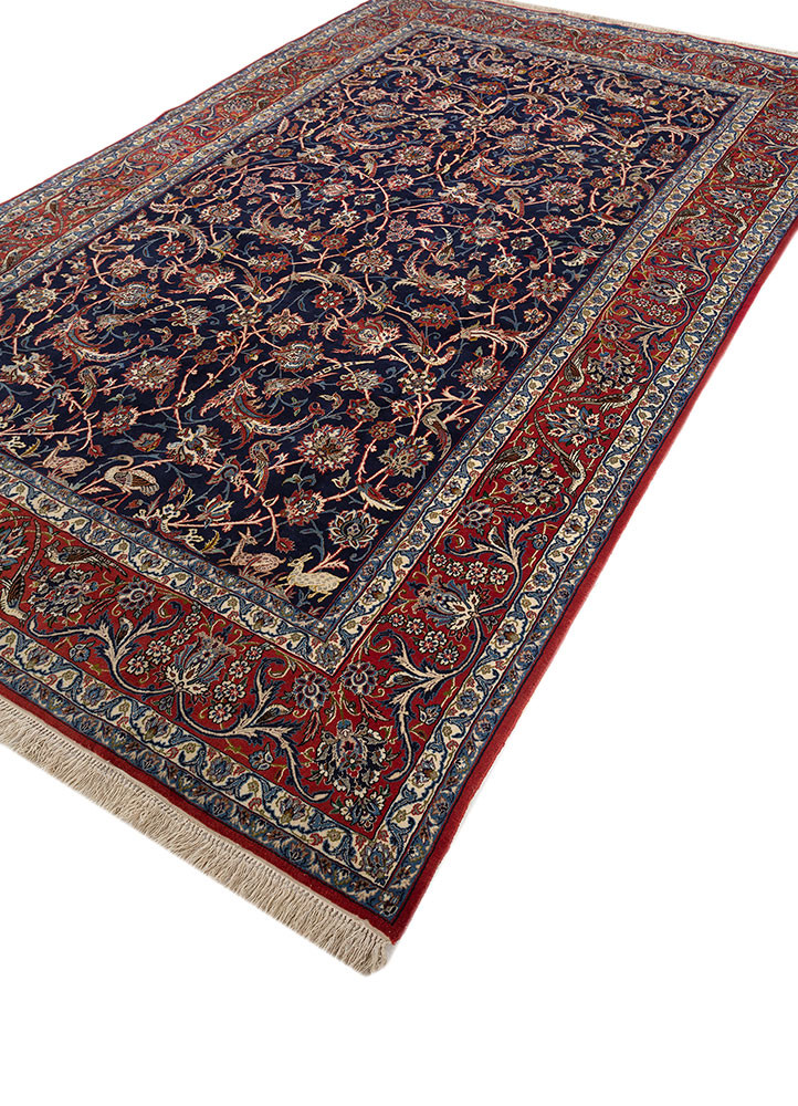 aalam blue wool hand knotted Rug - FoldShot
