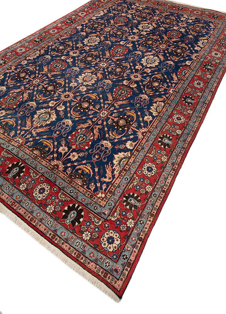 aalam blue wool hand knotted Rug - FoldShot aalam blue wool hand knotted Rug - FoldShot