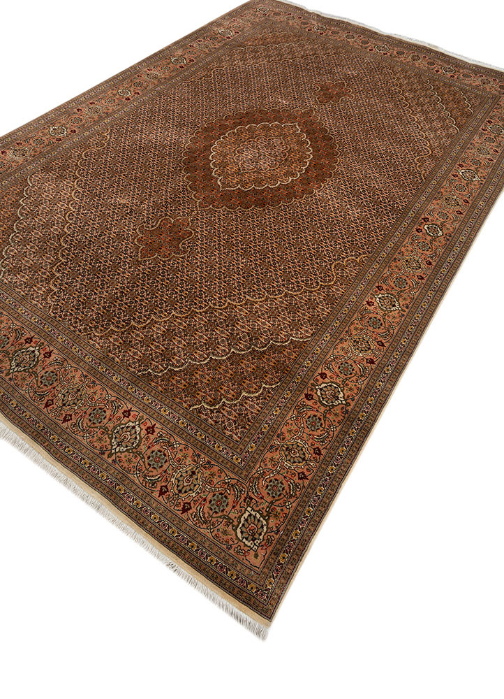 aalam red and orange wool hand knotted Rug - FoldShot