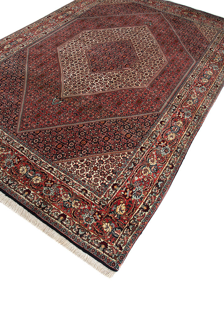 aalam red and orange wool hand knotted Rug - FoldShot