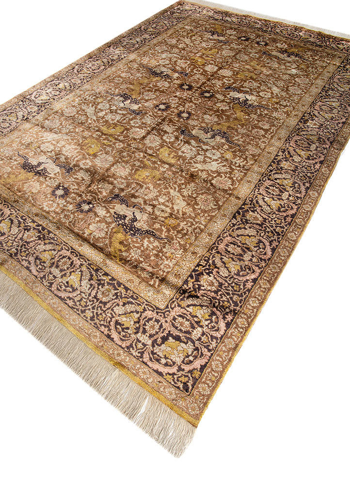 aalam gold wool hand knotted Rug - FoldShot aalam gold wool hand knotted Rug - FoldShot