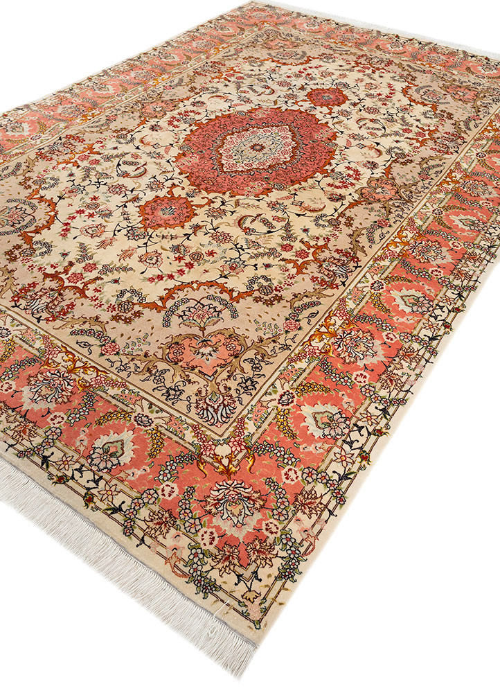 aalam red and orange wool hand knotted Rug - FoldShot
