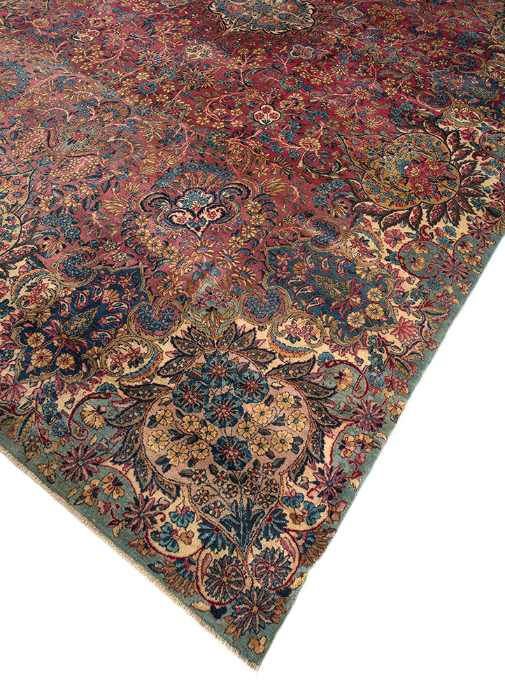 aalam red and orange wool hand knotted Rug - FoldShot aalam red and orange wool hand knotted Rug - FoldShot
