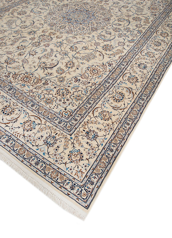 aalam ivory wool hand knotted Rug - FoldShot aalam ivory wool hand knotted Rug - FoldShot