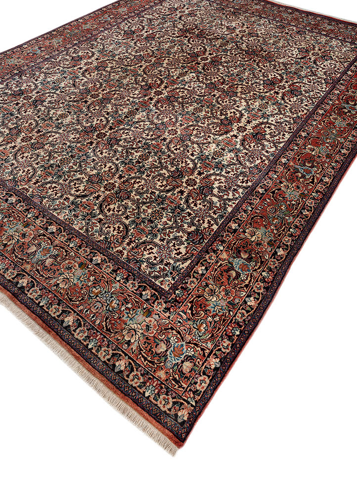 aalam red and orange wool hand knotted Rug - FoldShot aalam red and orange wool hand knotted Rug - FoldShot