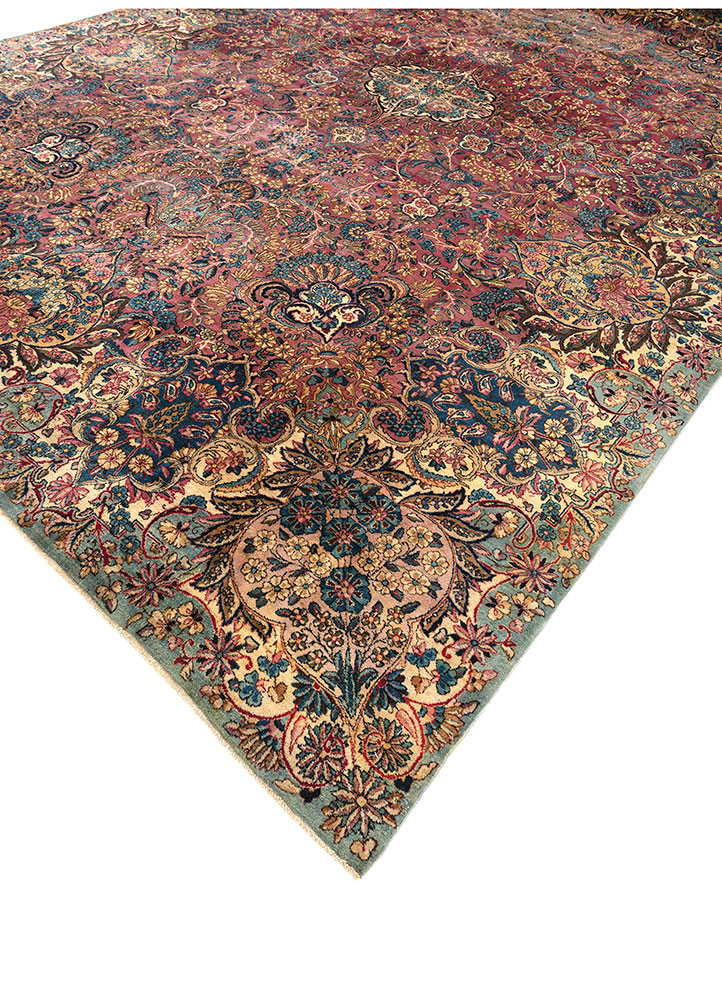aalam blue wool hand knotted Rug - FoldShot aalam blue wool hand knotted Rug - FoldShot