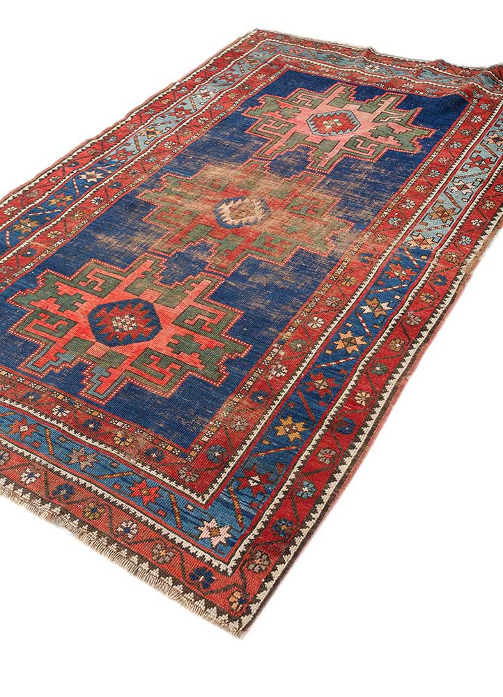 kiaan blue wool hand knotted Rug - FoldShot