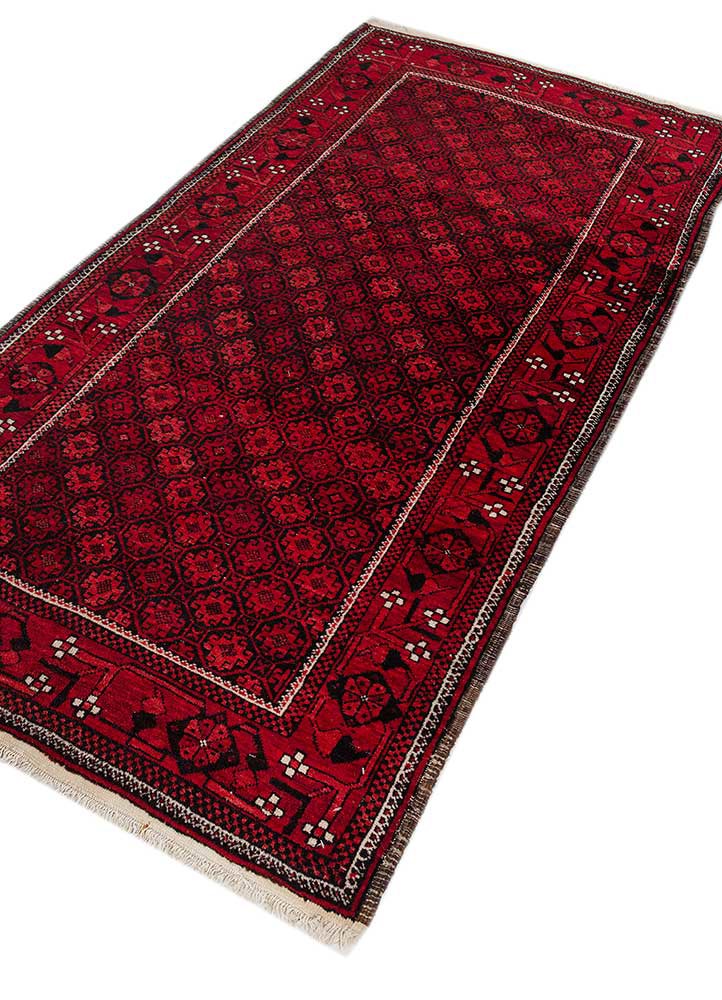 kiaan red and orange wool hand knotted Rug - FoldShot