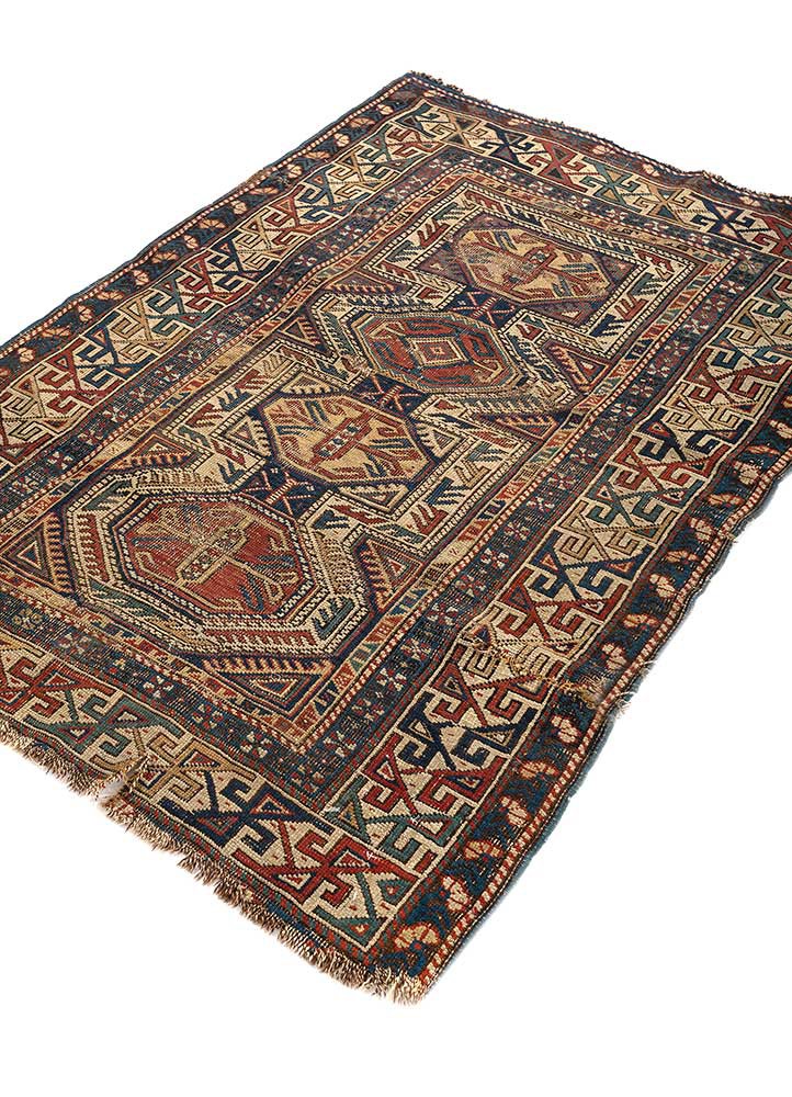 kiaan blue wool hand knotted Rug - FoldShot kiaan blue wool hand knotted Rug - FoldShot