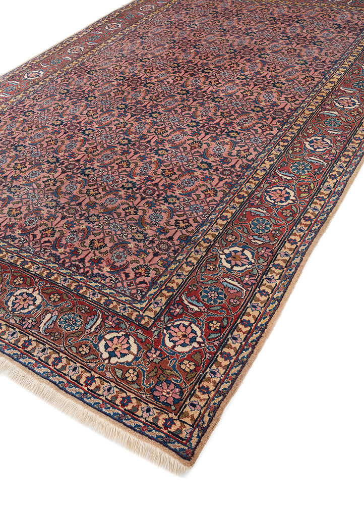 aalam pink and purple wool hand knotted Rug - FoldShot